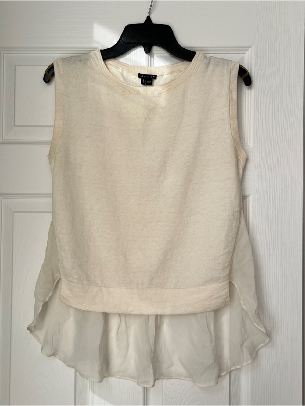 Theory Cream Layered Sleeveless Tank